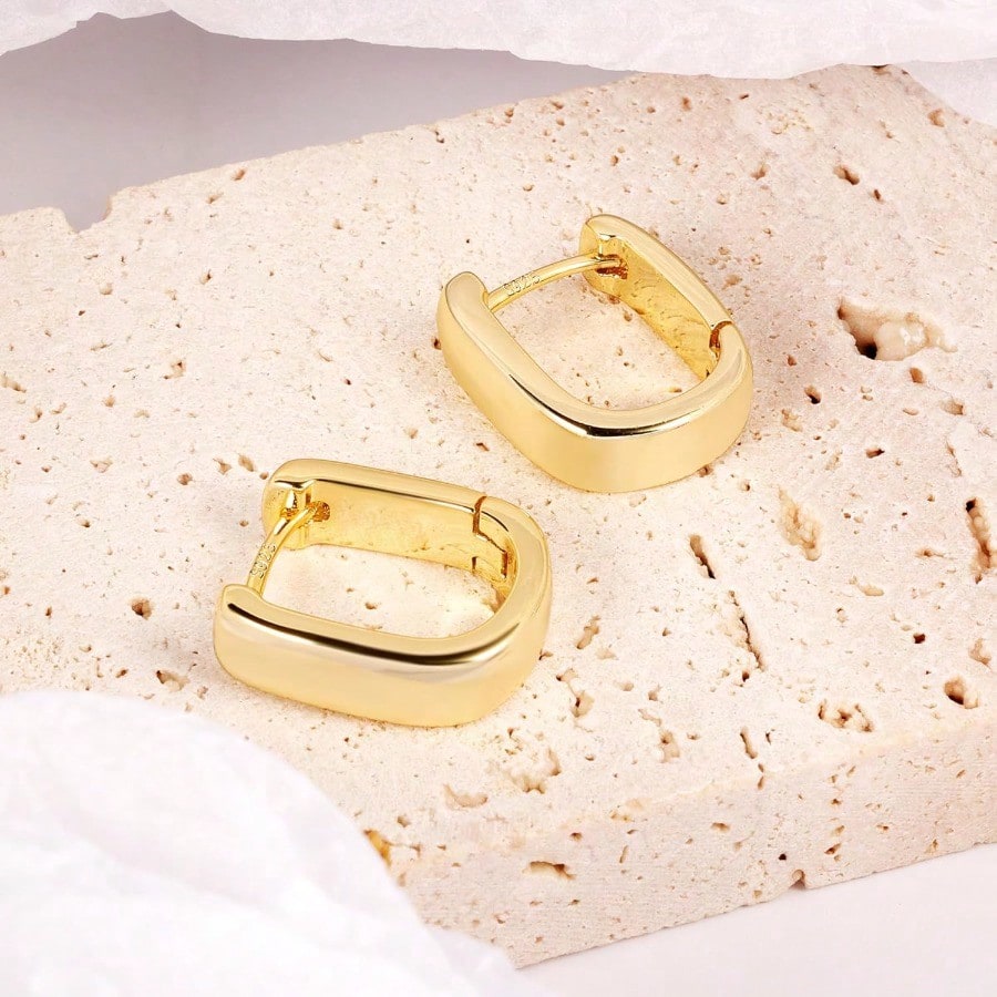 Fashion Earring925 Sterling Silver Earrings Small Chunky Silver Earrings For Women  Small Hoop Earrings Silver Hypoallergenic Earrings Small Thick Huggie Hoops Earrings For Jewelry Gifts