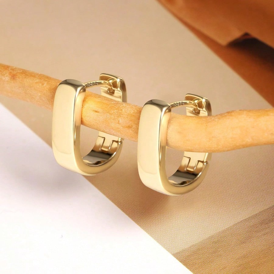 Fashion Earring925 Sterling Silver Earrings Small Chunky Silver Earrings For Women  Small Hoop Earrings Silver Hypoallergenic Earrings Small Thick Huggie Hoops Earrings For Jewelry Gifts