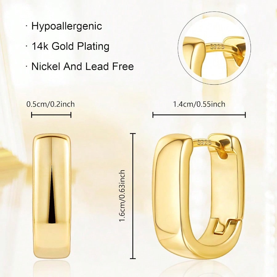 Fashion Earring925 Sterling Silver Earrings Small Chunky Silver Earrings For Women  Small Hoop Earrings Silver Hypoallergenic Earrings Small Thick Huggie Hoops Earrings For Jewelry Gifts
